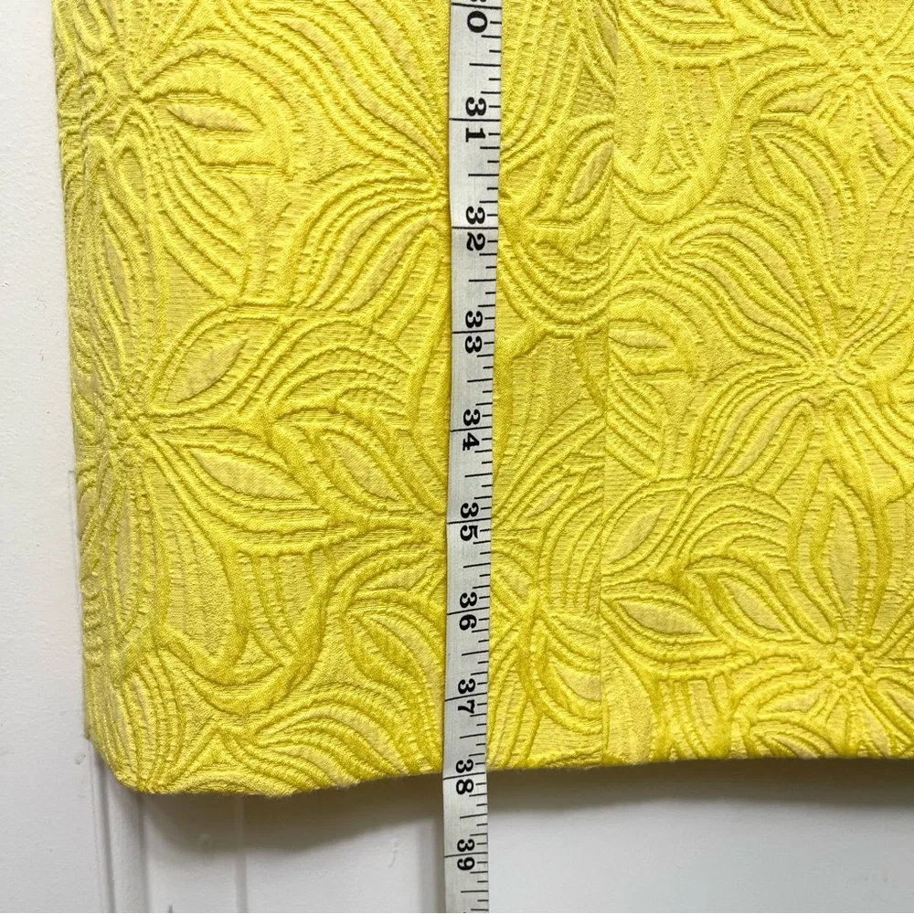 Tahari‎ Arthur S Levine Yellow Textured Sheath Sleeveless Collared Dress Size 6